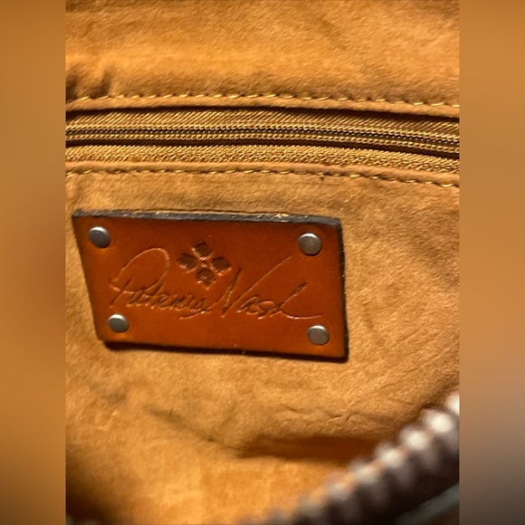 Patricia Nash Cassini Tooled Leather Wristlet Cosmetic Bag Turquoise & Brown - Picture 6 of 8